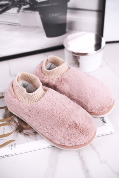 Chaussons Femme Avec Fourrure Et Chaussette Rose Yeti