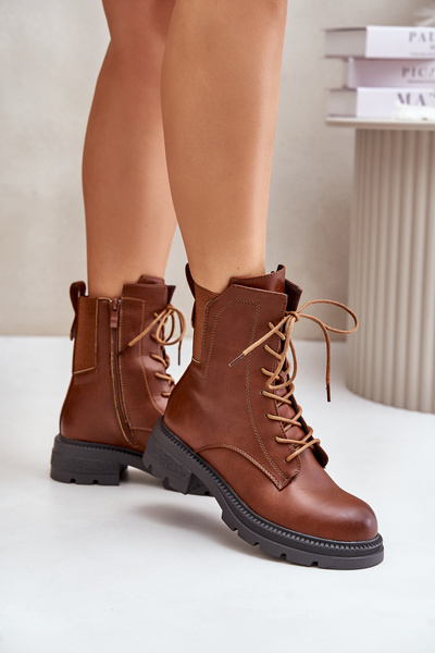 Bottines de travail isolées avec fermeture éclair marron Leairae