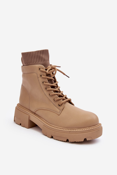 Bottines pour femmes avec chaussette en beige par Rivella