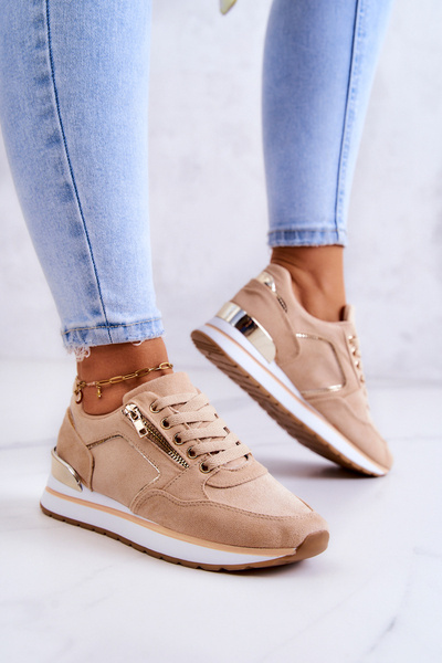 Chaussures de sport en daim sur plateforme Beige foncé Riverside