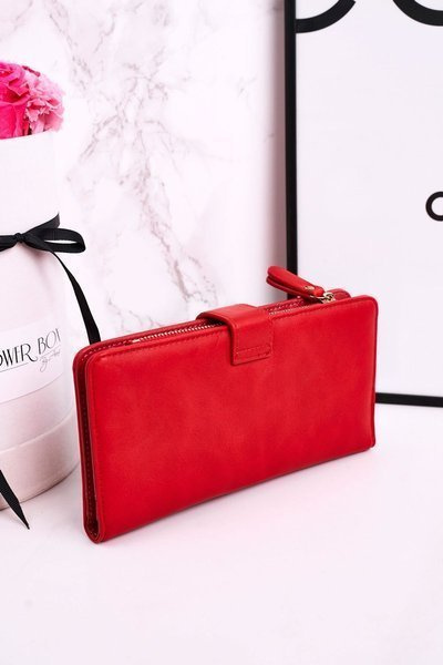 Grand Portefeuille Femme Avec Espace Supplémentaire Pour Cartes Rouge