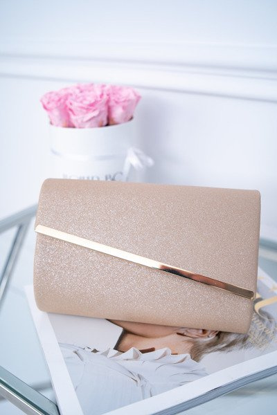 Sac à main de soirée en brocart beige pour femme