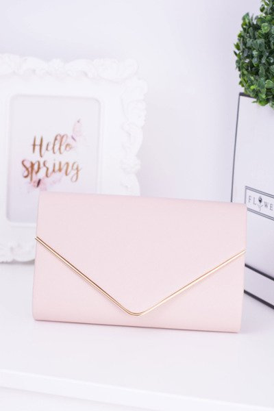 Elegante rosafarbene Clutch Bag, vergoldete Beschläge