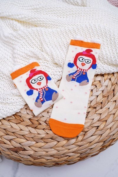 Chaussettes de Noël pour femmes avec oreilles et pingouin