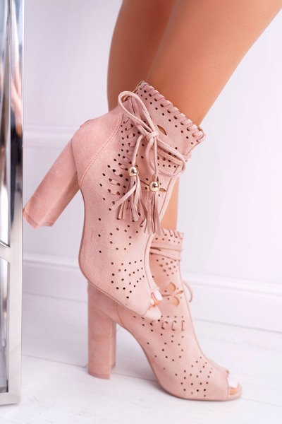 Damen Stiletto Stiefel Wildleder Rosa Corinne