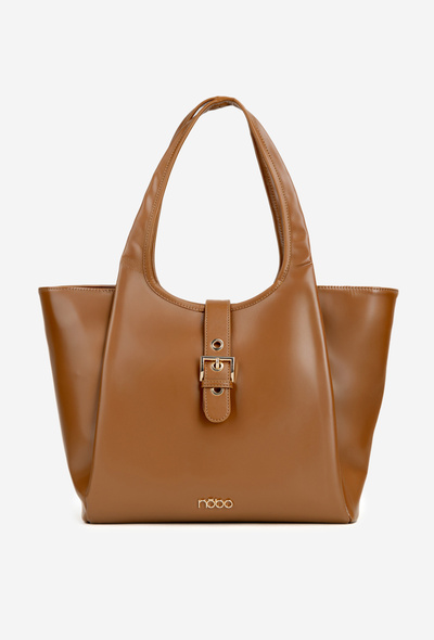 Pirkinių rankinė su sagtimi NOBO BAG6010-017 Šviesiai ruda