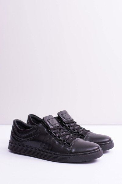 Pantofi de tenis din piele pentru bărbați Black Elon