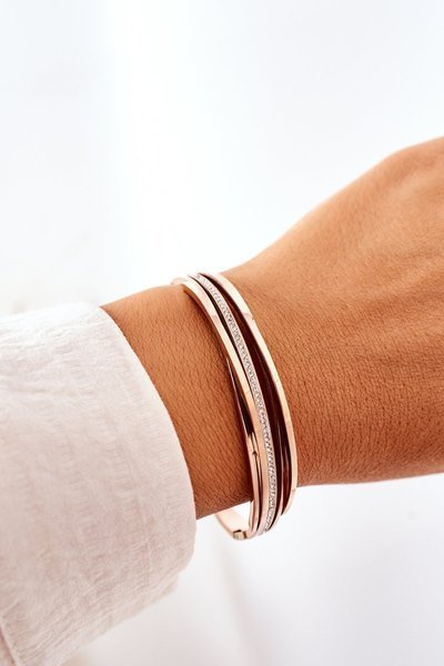 Stahlarmband mit Zirkonen Roségold