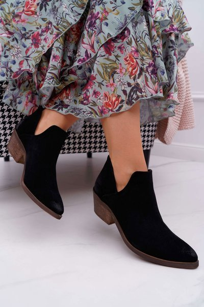 Bottes Anabella en cuir de printemps noires pour femmes