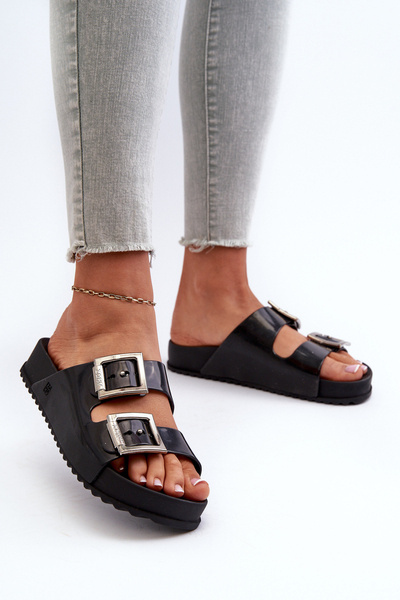 Claquettes lisses pour femmes ZAXY HH285157 Noir