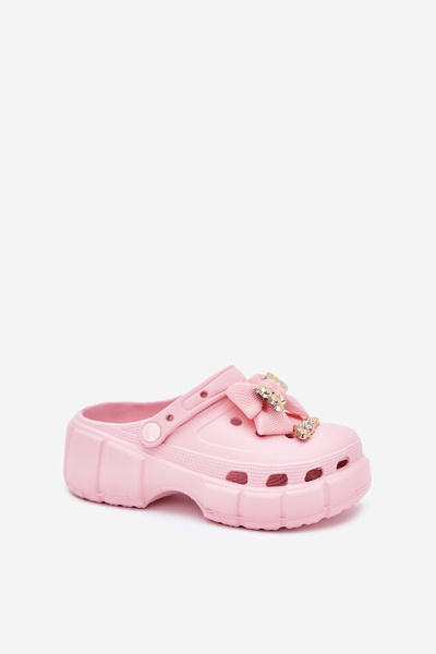 Mädchen Kinderschuhe Aus Schaum Mit Schleife Und Verzierungen Rosa Selvana