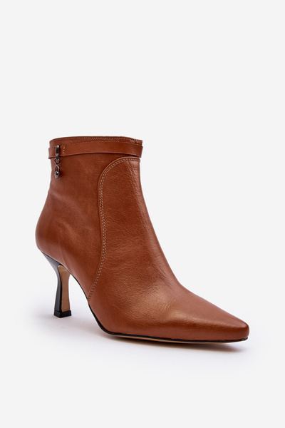 Lederne Damenstiefeletten mit Stiletto-Absatz Maciejka 06301-29 Braun