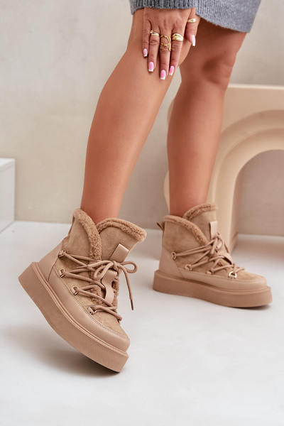 Sniego Batai Ant Platformos Tamsiai Kreminiai Tamidra