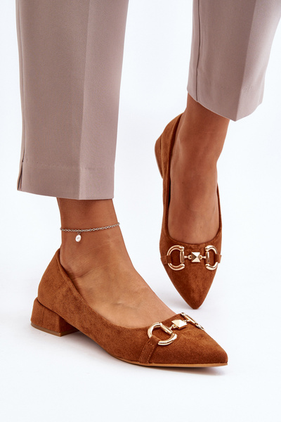 Velúr balerina lapos hegyes orrú Camel Ethere