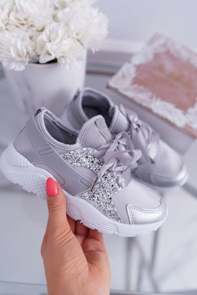 Pantofi sport pentru copii gri basm gri