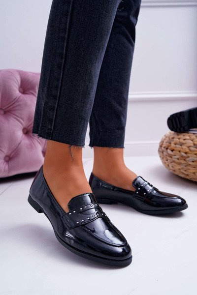 Mokassins Moteriškas lakuotas Loafer Lords Black Tenes