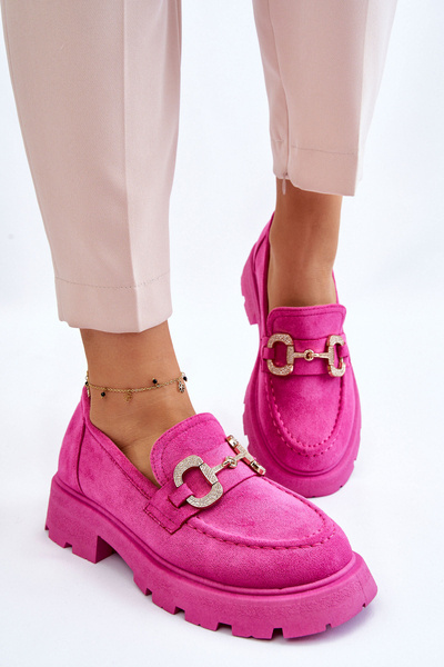 Pantofi de platformă din piele de piele de piele de piele de piele roz deira