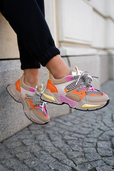 Sneaker Sportliche Damenschuhe Mit Doppelter Schnürung Khaki Efobell