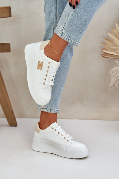 Női Platformos Sneakers Fehér-Beige Temittes