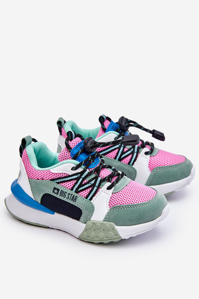 Kinder Sportschuhe Memory Foam System Big Star LL374219 Rosa-Grün
