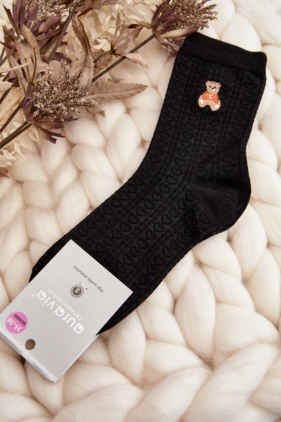 Chaussettes Femme à Motifs avec Ours Noir