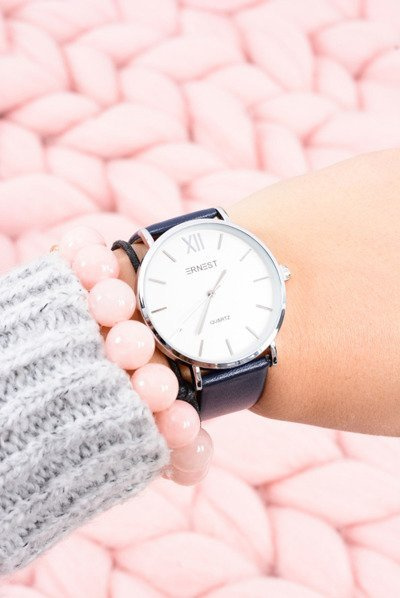 Stylish Leather Navy Blue Women's Ernest Watch