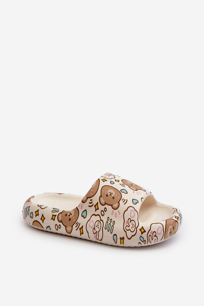 Chaussons légers enfant avec ours beige Evitrapa
