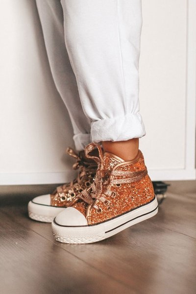 Baskets Enfant À Paillettes Gold Ally