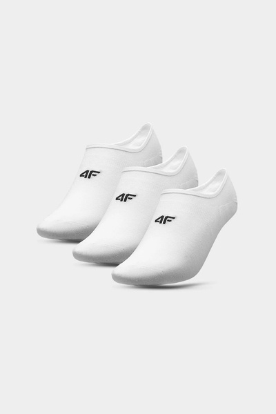 Chaussettes d'entraînement pour hommes 4F 3-PACK 4FAW23USOCM202-10S Blanc