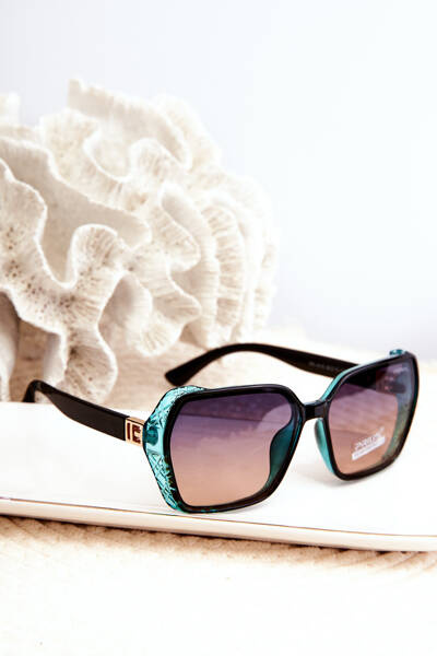 Lunettes de Soleil Dégradées Femme UV400 Noir-Bleu