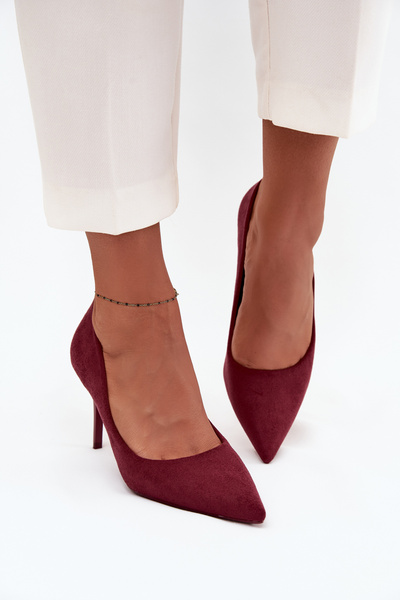 Damenturnschuhe aus Eco Wildleder Bordeaux Elvessa