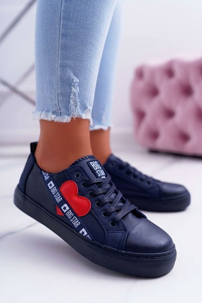 Baskets Big Star Femme Bleu Marine avec Coeur EE274258