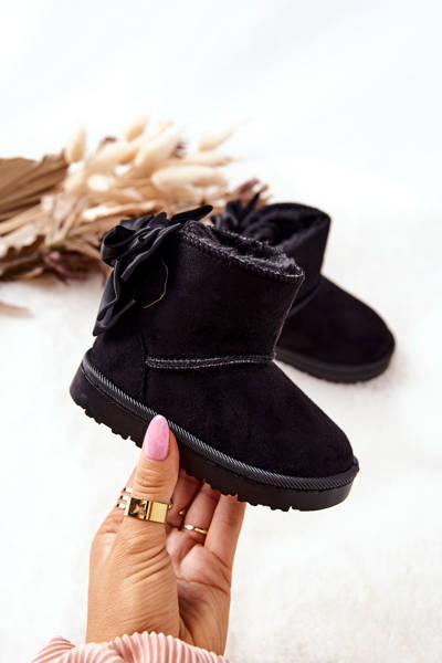 Fleecegefütterte Kinder-Schneehandschuhe Schwarz Snowis