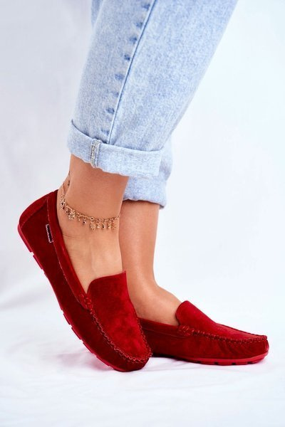 Women’s Loafers Leather Suede Red Papito