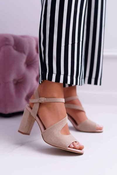 Women's Stiletto Sandals Sergio Leone SK868 Suede Beige Mersi