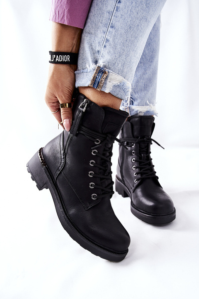 Magas csizma Workers with Sliders Black Maisa
