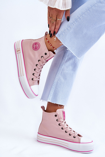 Női magas textil tornacipő Big Star LL274186 Pink
