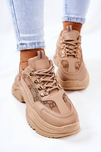 Chaussures de sport à plateforme Beige Flynn