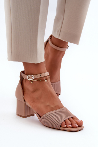 Damen Sandalen mit Stiletto-Absatz Beige Desvia