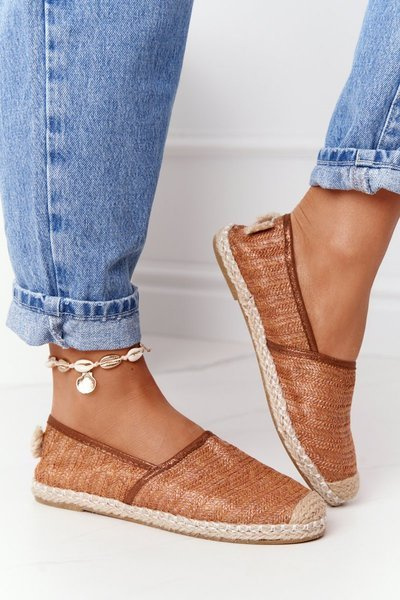 Mit Stroh gefütterte Espadrilles Lu Boo Braun