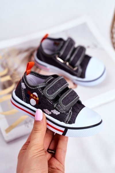 Kinder-Tennisschuhe mit Klettverschluss Grau Nimalo
