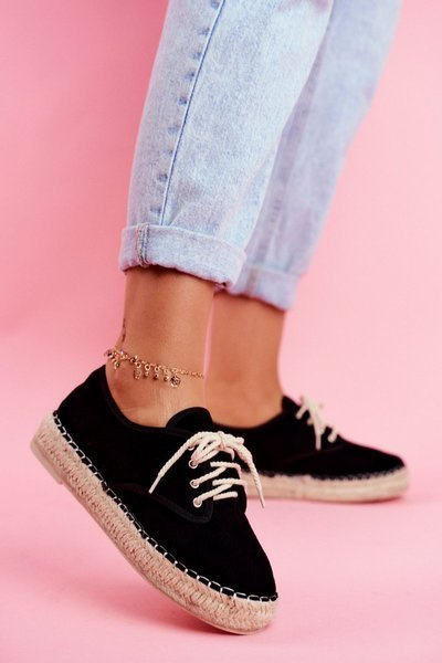 Plateau Damen Espadrilles Flaxen Schwarz Sonya