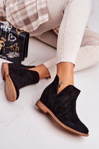 Melanie Schwarz durchbrochene Stiletto-Stiefel