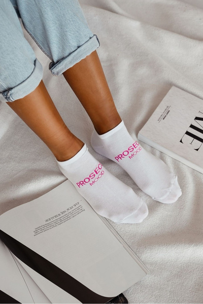 Chaussettes Femme PROSECCO MOOD Blanc-Rose
