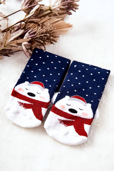 Weihnachtssocken Teddybären Marineblau