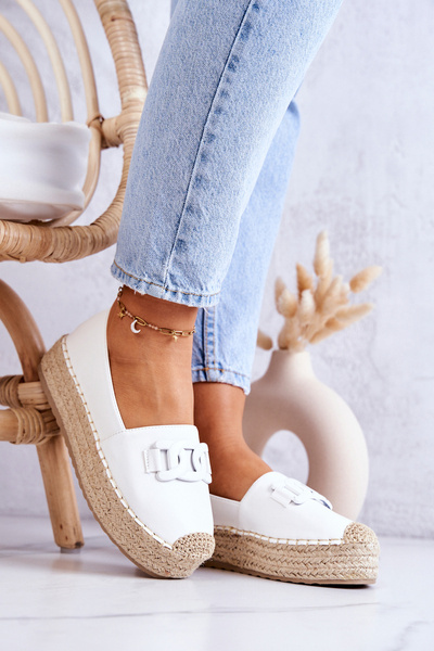 Klasikinės espadrilės ant platformos White Julianne