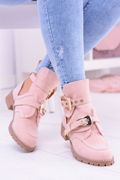 Lu Boo Rosa Wildleder Ausschnitt Booties Rock Girl