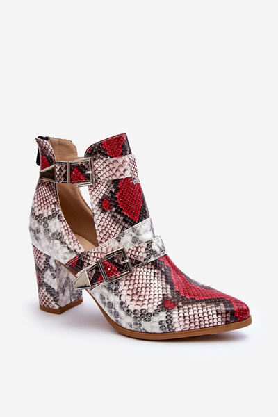 Modische Stiefel Mit Blockabsatz Mit Mehrfarbigen Ausschnitten Suelo