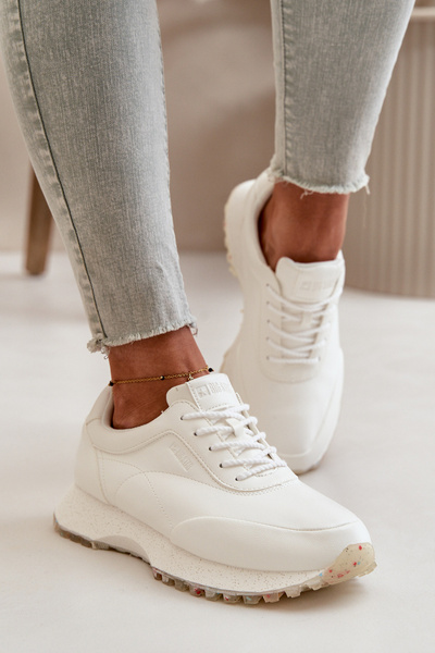 Baskets pour femmes chaussures de sport en cuir écologique Big Star OO274023 Hi-Poly System blanc