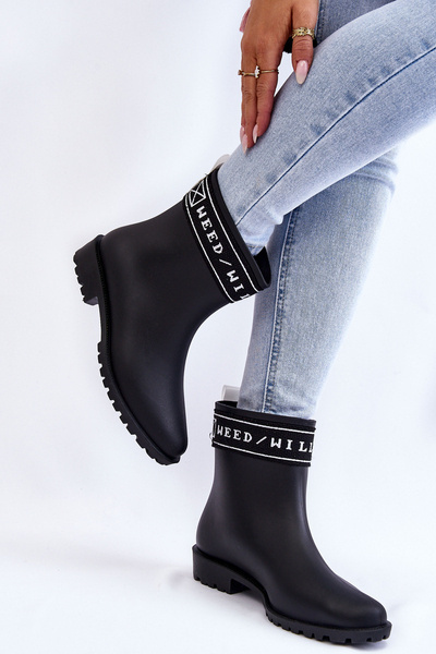 Damen Gummistiefel mit flachem Absatz Schwarz Coreta